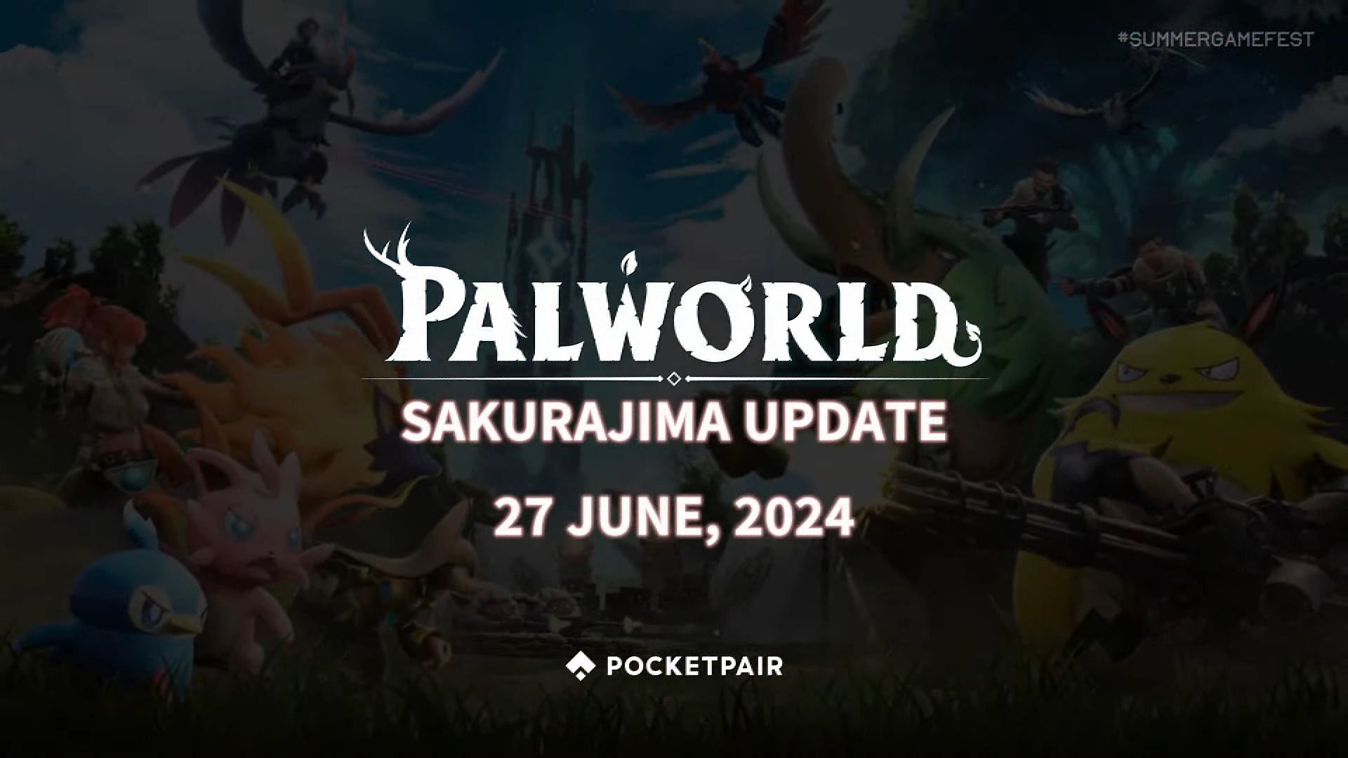 Release date of the Palworld Sakurajima update (Image via Pocektpair. Inc.)