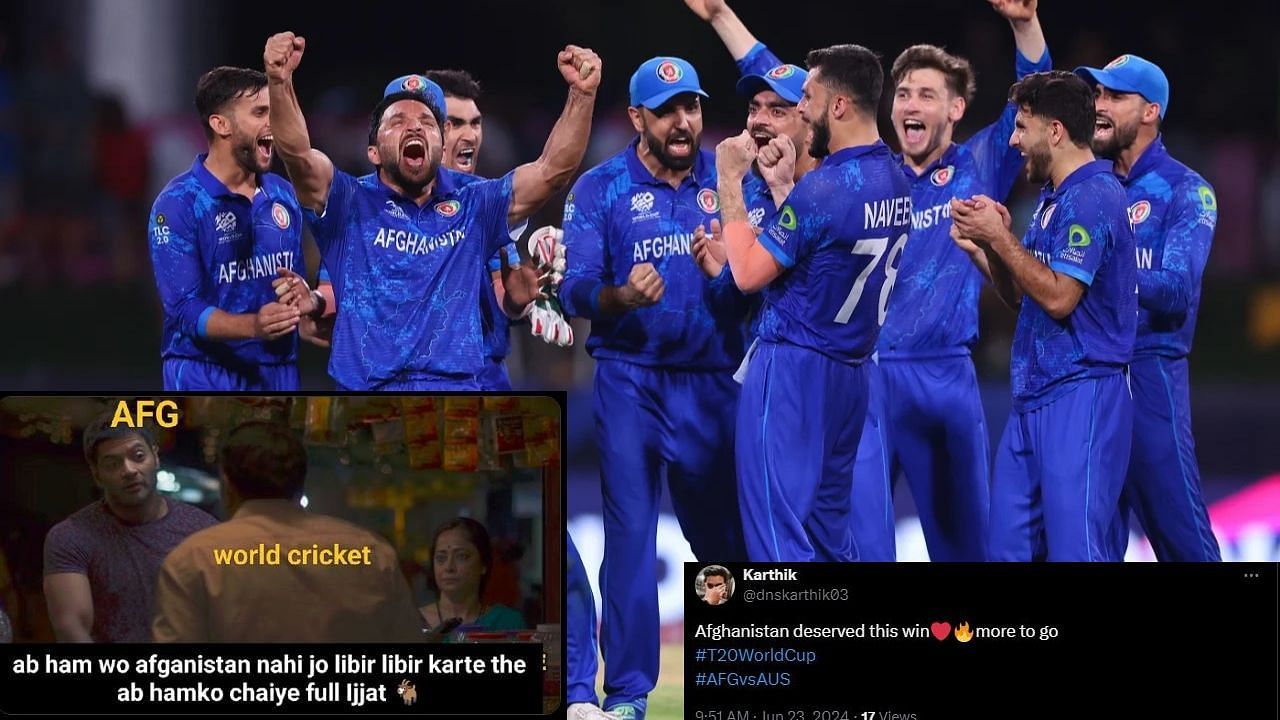 अफगानिस्तान ने दर्ज की ऐतिहासिक जीत (Photo Courtesy: ICC and Social Media)                               