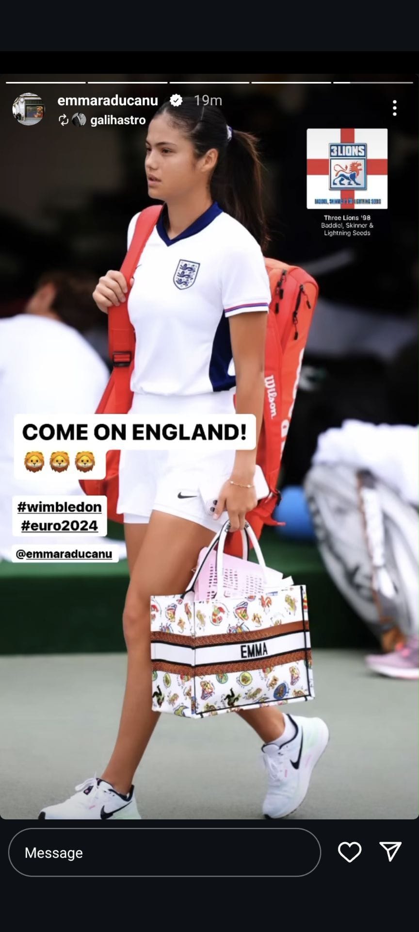 In Pictures Emma Raducanu gets into the Euro 2024 spirit at Wimbledon