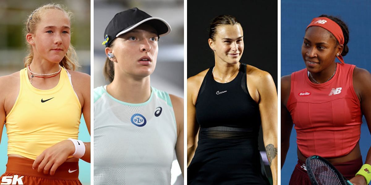 (From L-R) Mirra Andreeva, Iga Swiatek, Aryna Sabalenka and Coco Gauff [Source: Getty Images]