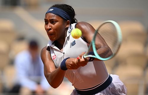 Coco Gauff in action at the 2024 French Open