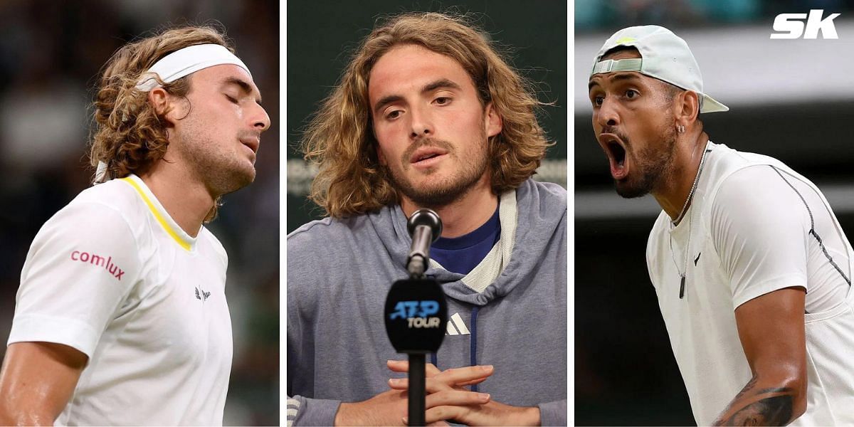 Stefanos Tsitsipas looked back on his controversial match against Nick Kyrgios at the 2022 Wimbledon Championships (Source: Getty)