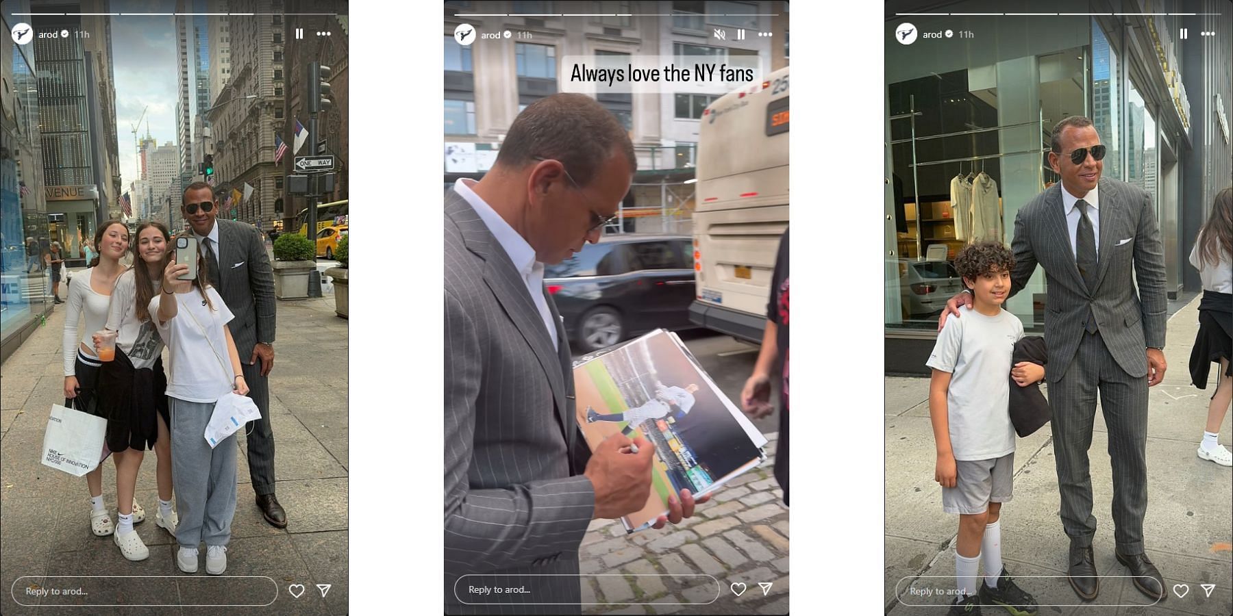 Alex Rodriguez doing fan service in the streets of New York City (Image courtesy: Instagram)