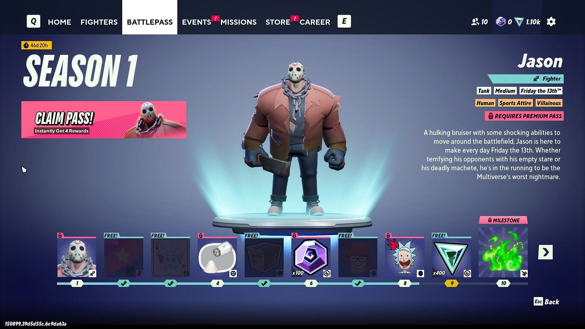 You have to buy MultiVersus&#039; Season 1 Battle Pass to obtain Jason (Image via Player First Games)