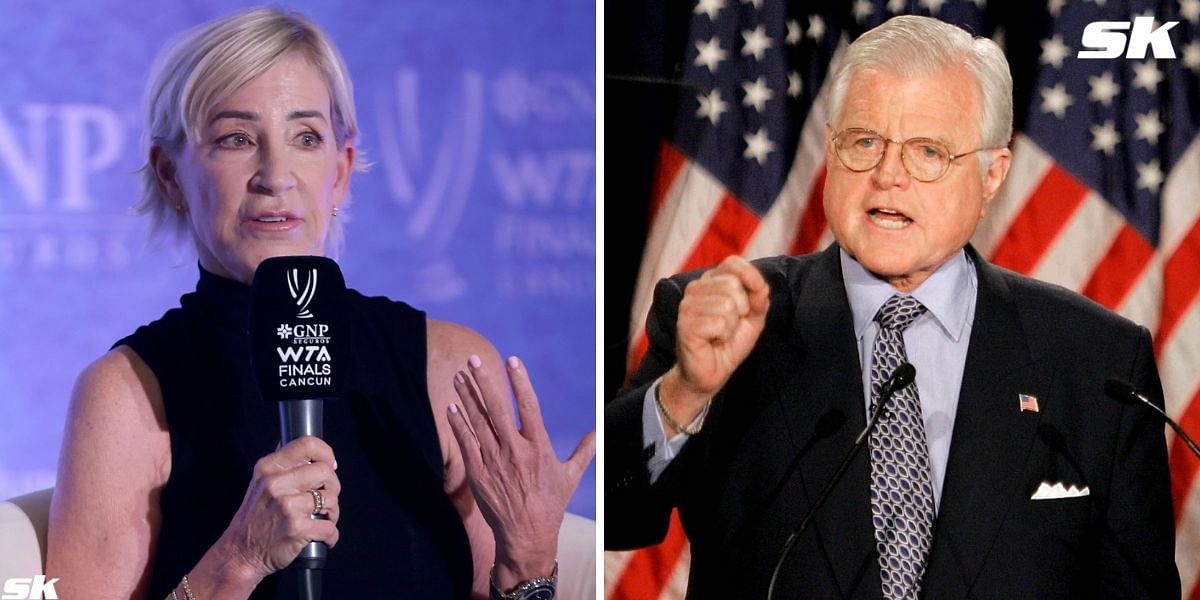 Chris Evert (L) and Ted Kennedy (R)