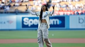 WATCH: USC Basketball star JuJu Watkins threw out the first pitch of the Dodgers vs Angels game on Saturday at Dodger Stadium