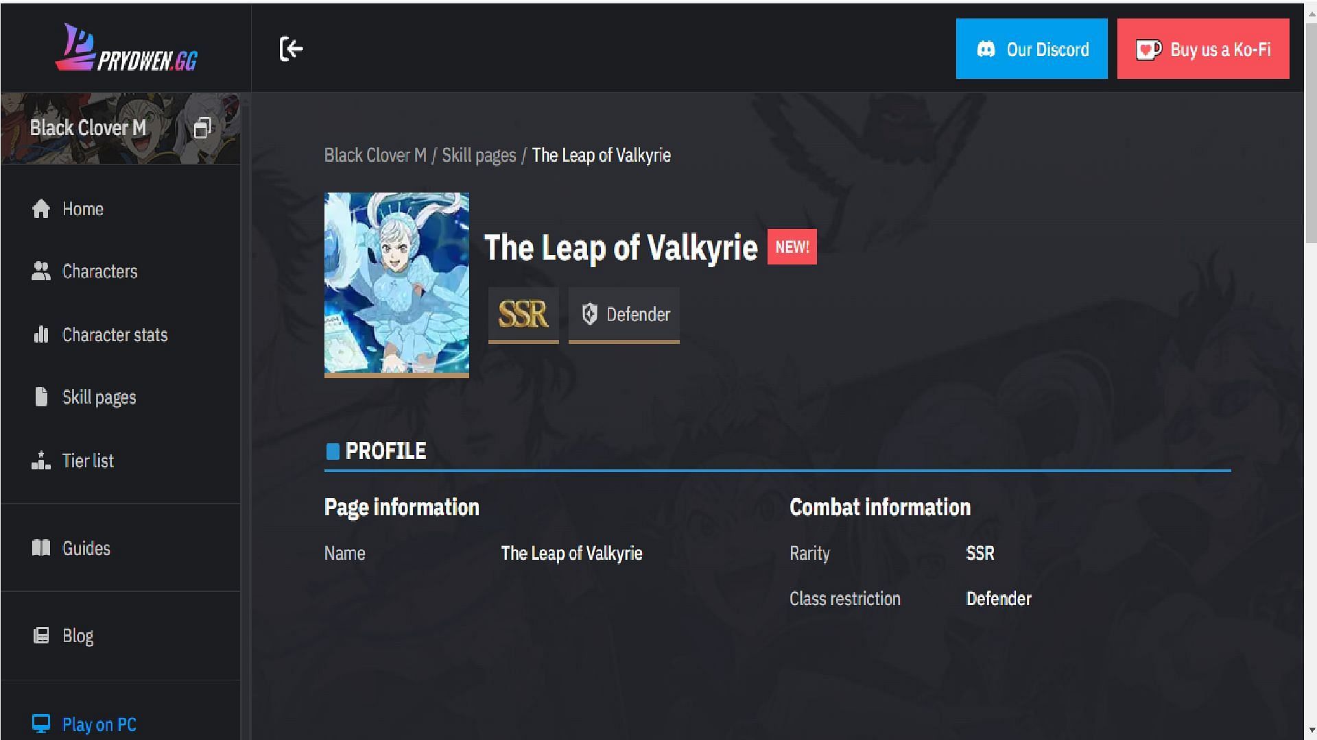 The Leap of Valkyrie is the perfect skill page for free-to-play players (Image via Vic Game Studio || Prydwen)