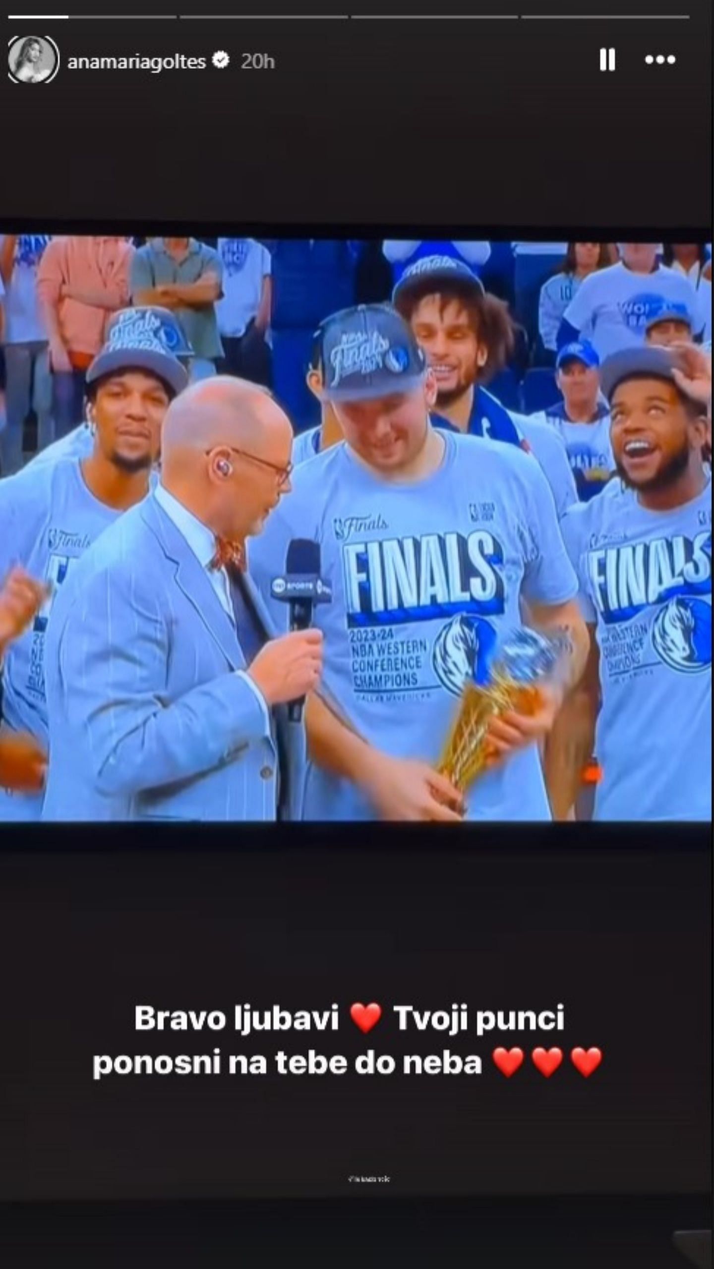 Goltes celebrates the Mavs&#039; Western Conference win