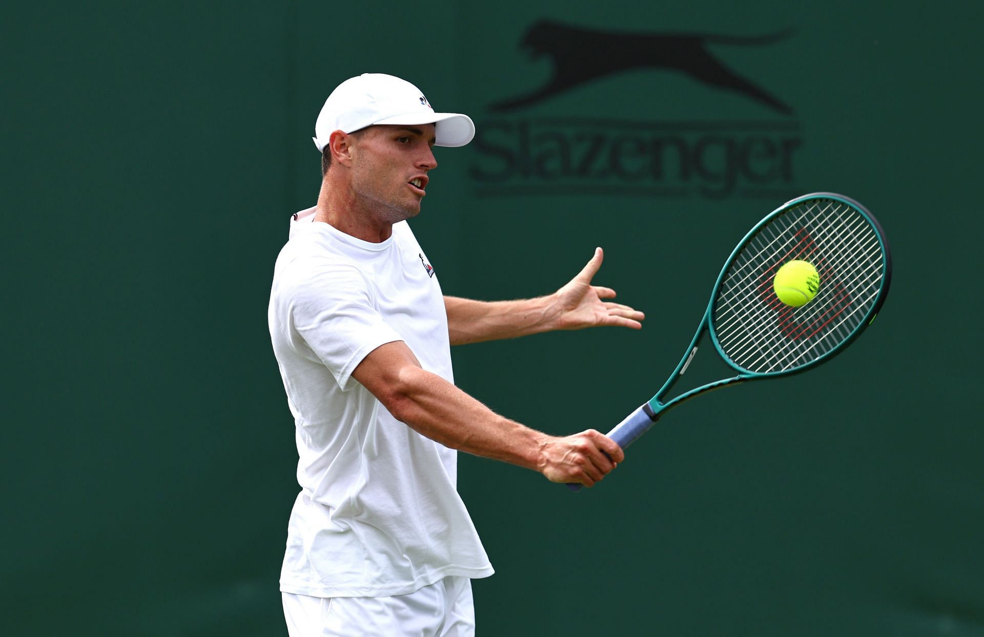 Christopher O'Connell practices ahead of the 2024 Wimbledon Championships