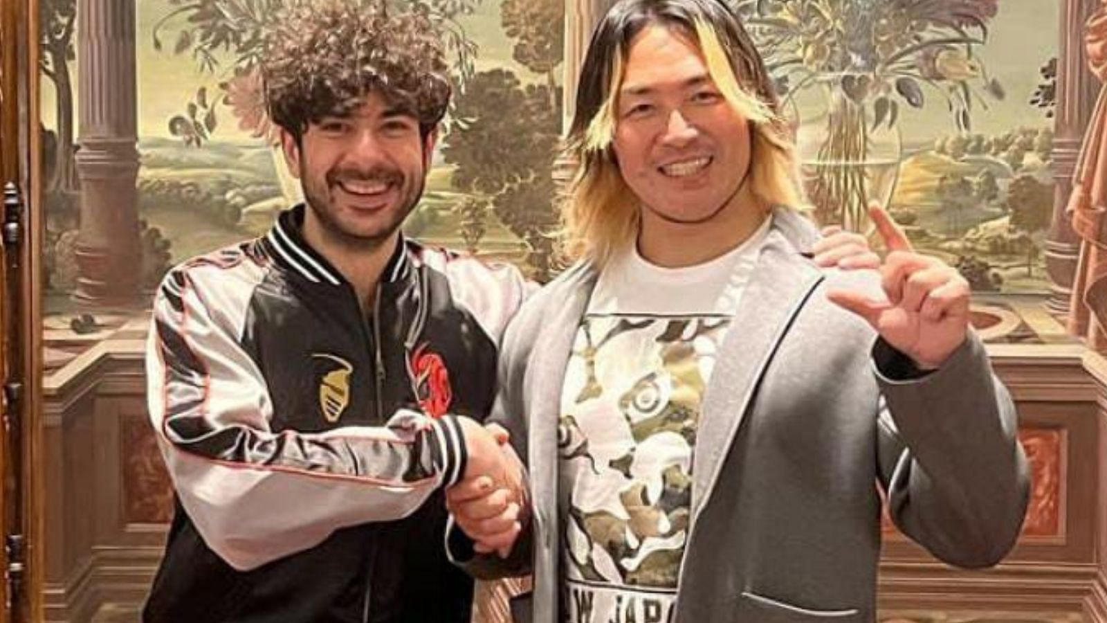 All Elite Wrestling&#039;s CEO Tony Khan with NJPW President Hiroshi Tanahashi. [Image credits: Tony Khan&#039;s Instagram handle]