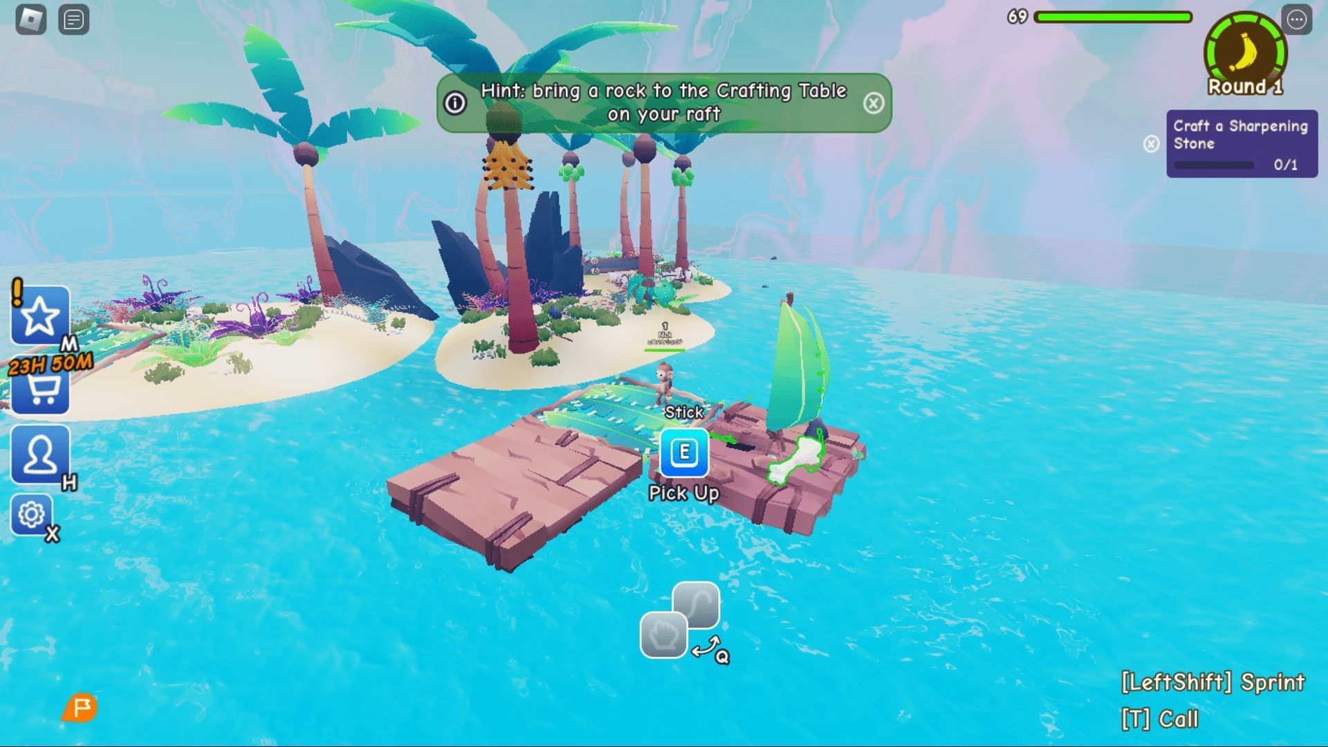 Gameplay screenshot from Monkey Raft (Image via Roblox)