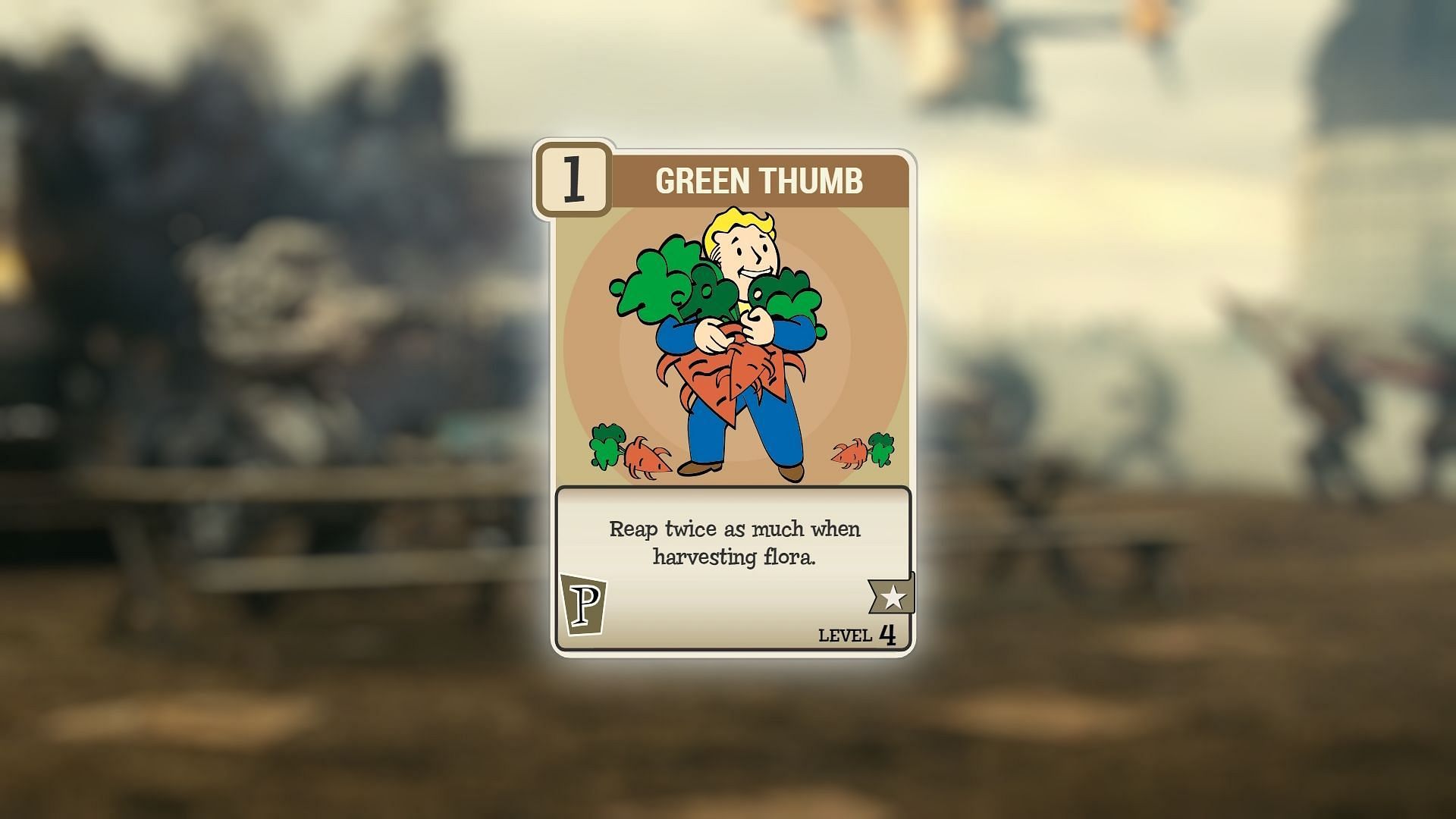 The Green Thumb perk in Fallout 76 (Image via Bethesda Game Studios)