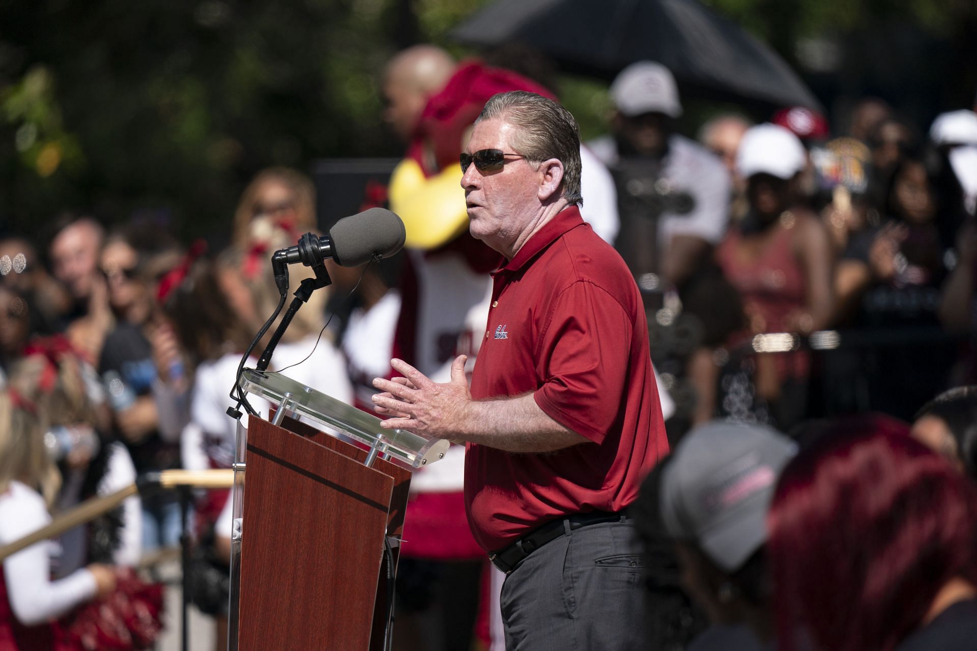 South Carolina AD Ray Tanner during the 2024 NCAA Women&#039;s Basketball Championship Parade.