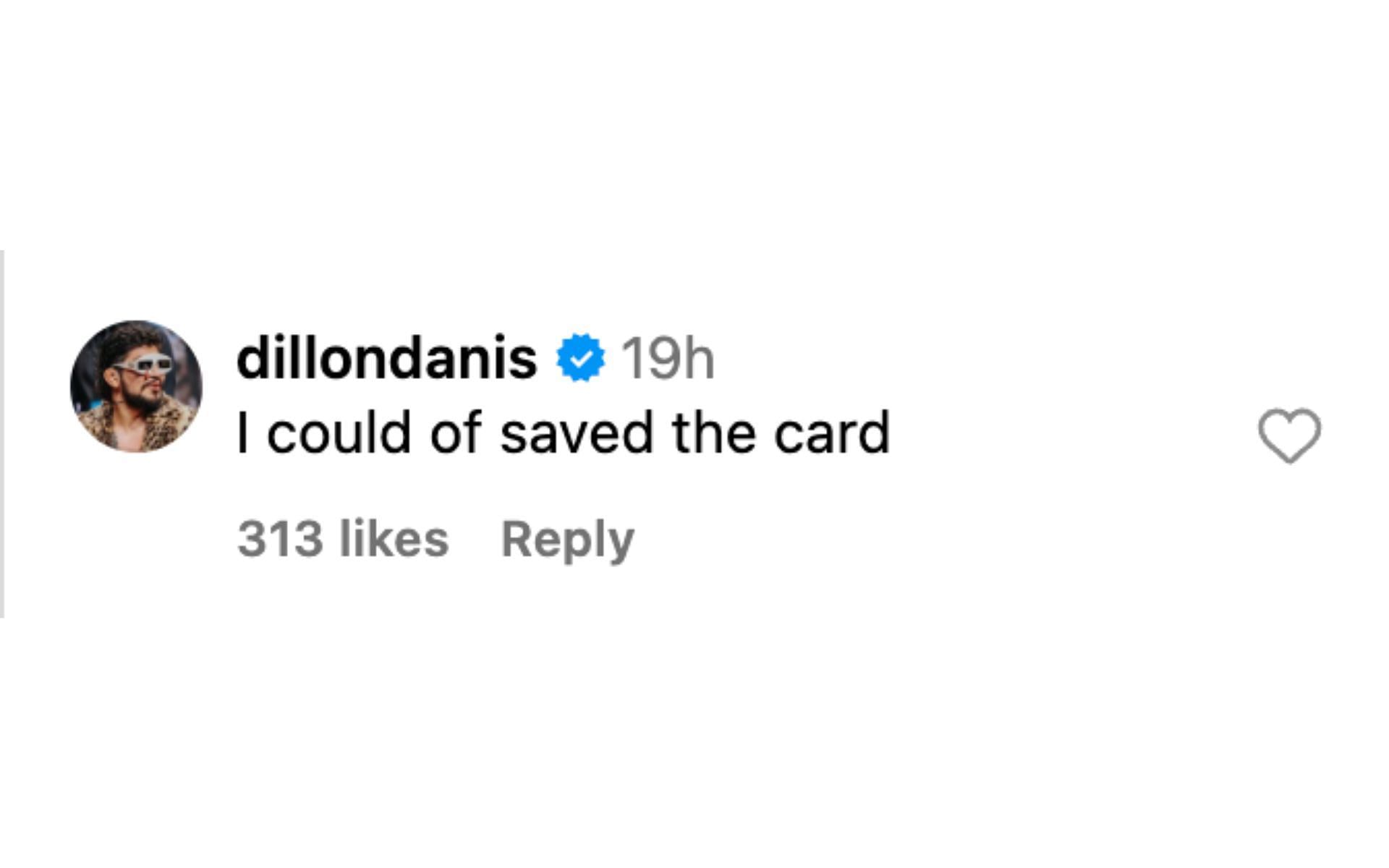 Dillon Danis claiming he could have &quot;saved&quot; UFC 303. [Image courtesy: @espnmma on Instagram]