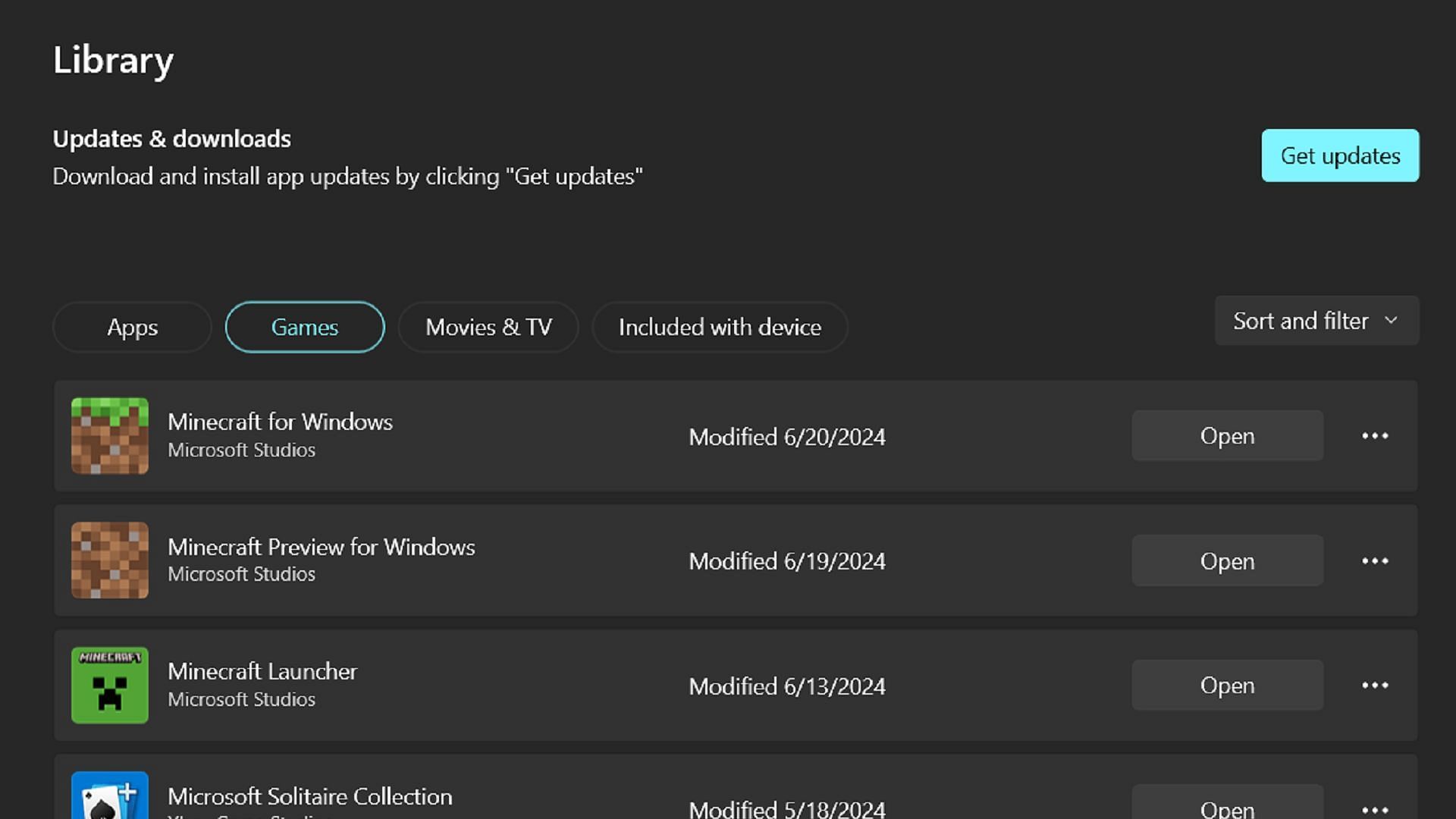 Updating Bedrock on Windows PCs can be accomplished with the Microsoft Store (Image via Microsoft)