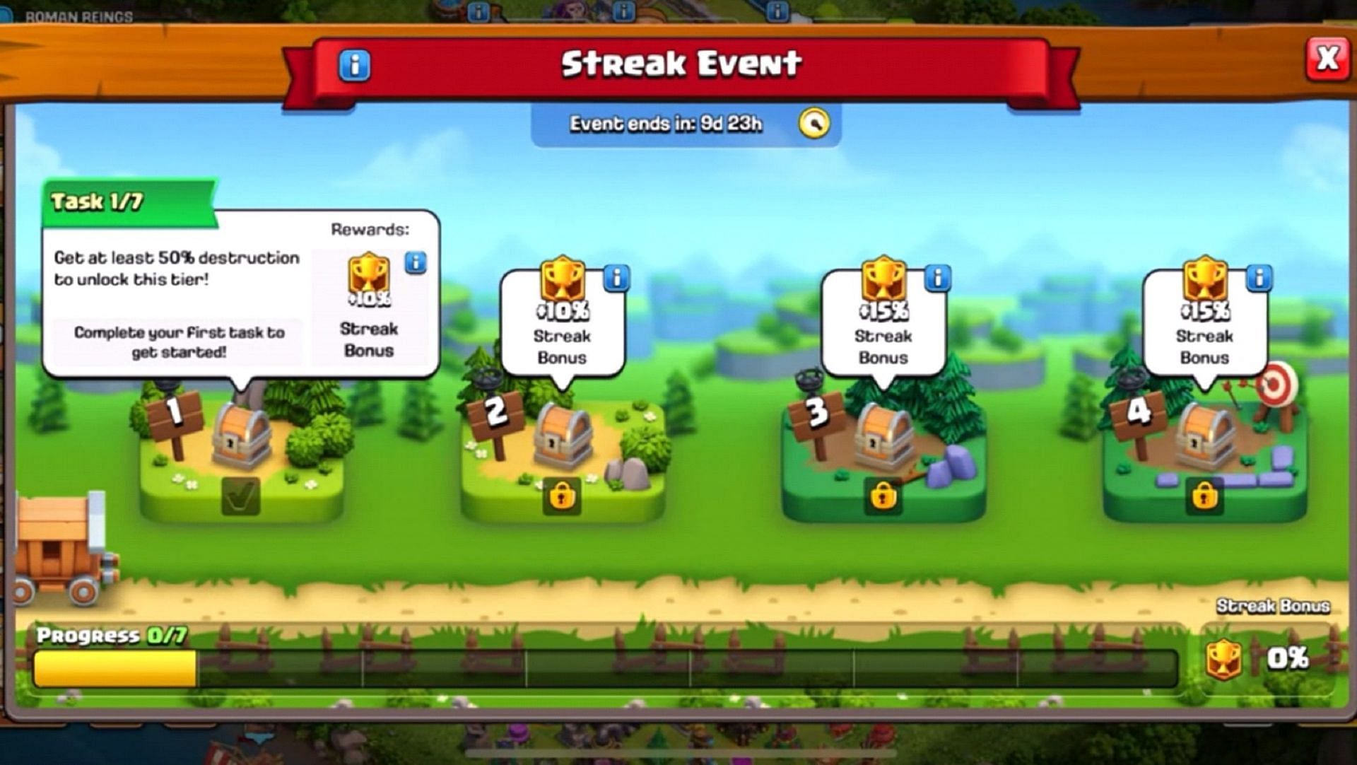 Overview of the entire rewards tracker (Image via Supercell)