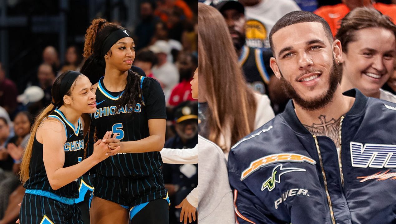 Lonzo Ball was courtside during the WNBA game between Chicago Sky and New York Liberty.