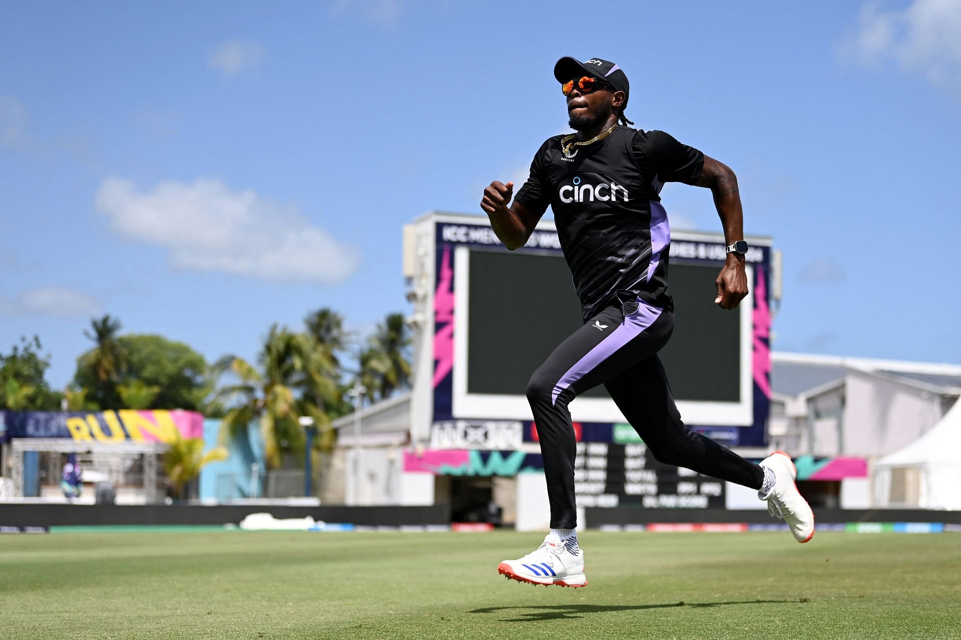 England fast bowler Jofra Archer during a net session (Image Credit: Getty Images)