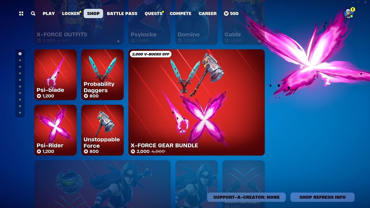 How to get Psylocke, Domino, and Cable (X-Force) skins in Fortnite