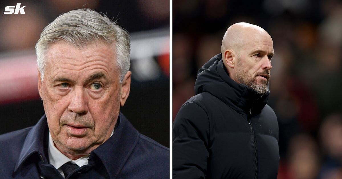 Carlo Ancelotti (left) and Erik ten Hag