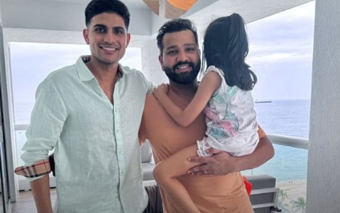 "Sammy and I learning the art of discipline from Rohit Sharma"- Shubman Gill poses with Indian captain amidst reports of a fallout