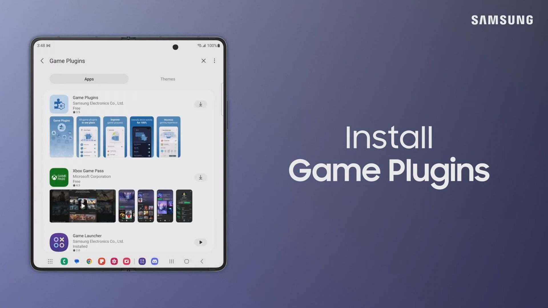 Game Plugins app in the Galaxy Store (Image via @Samsung Care/YouTube)