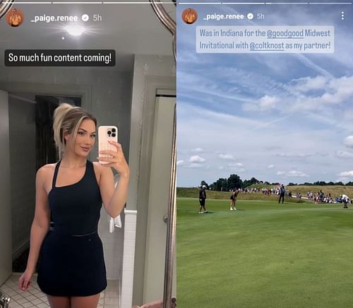 Still from Paige Spiranac's Instagram story @_paige.renee