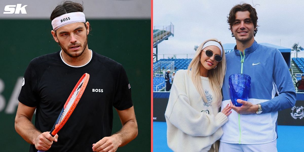 Taylor Fritz(L), Taylor Fritz and Morgan Riddle (Source: Getty, Instagram/@moorrgs)