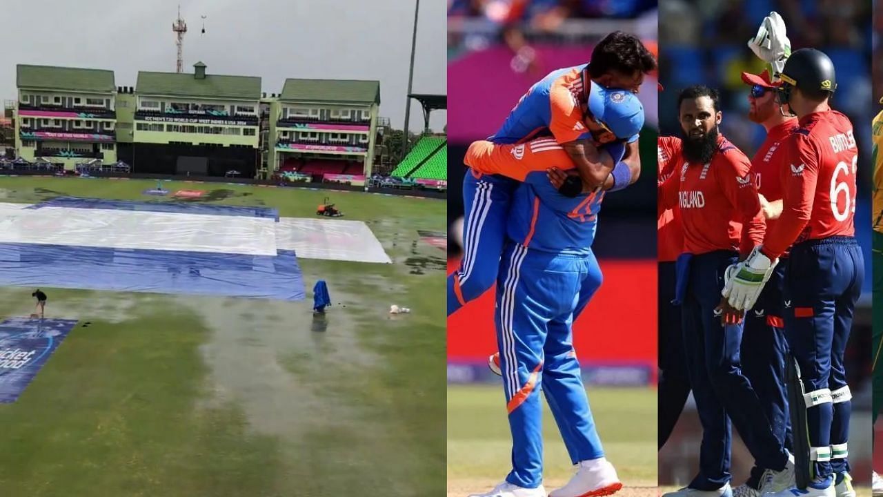 भारत और इंग्लैंड मुकाबले पर बारिश का साया है (Photo Courtesy: X/@DineshKarthik, Getty Images)