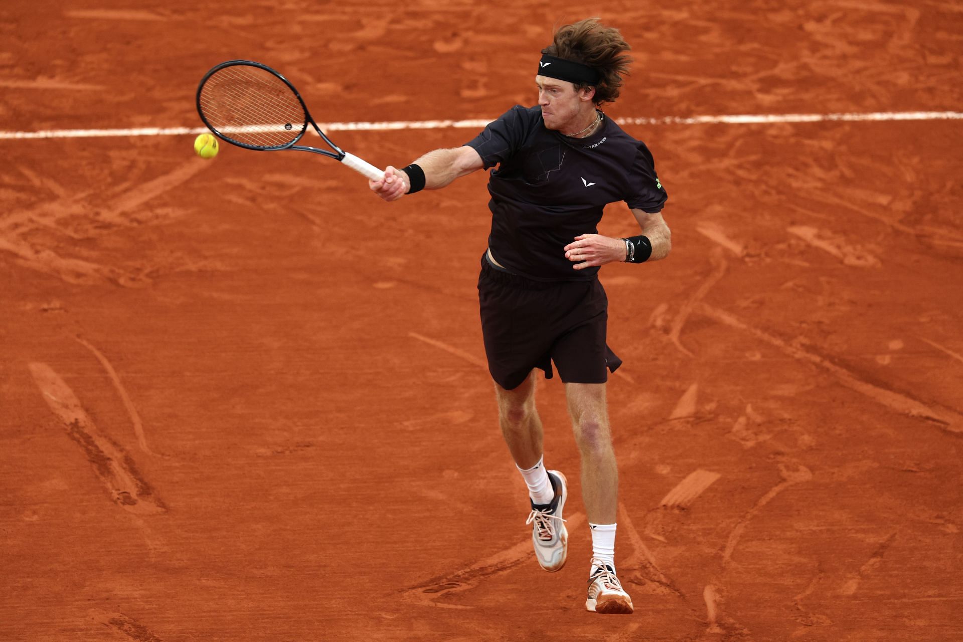 Andrey Rublev at the 2024 French Open.