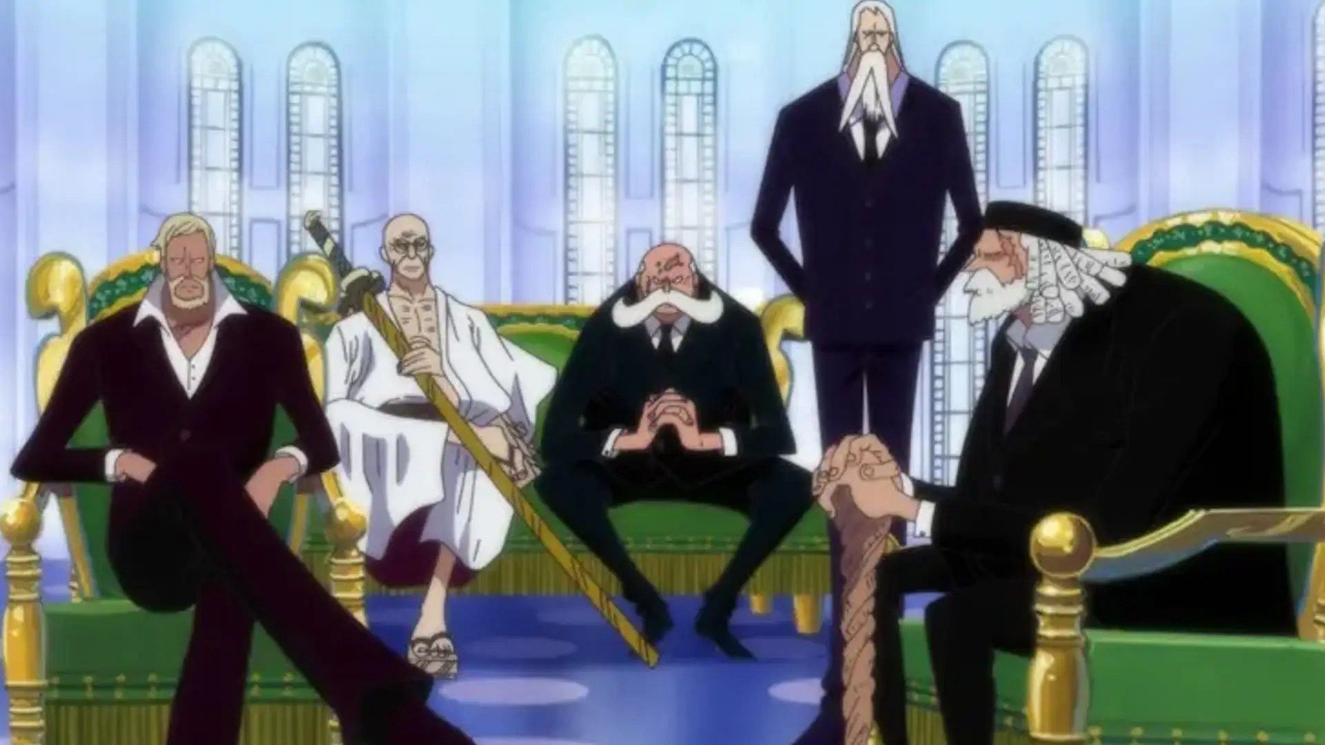 The Gorosei set their sights on the remaining Vegapunk Satellites in One Piece chapter 1118 (Image via Toei Animation)