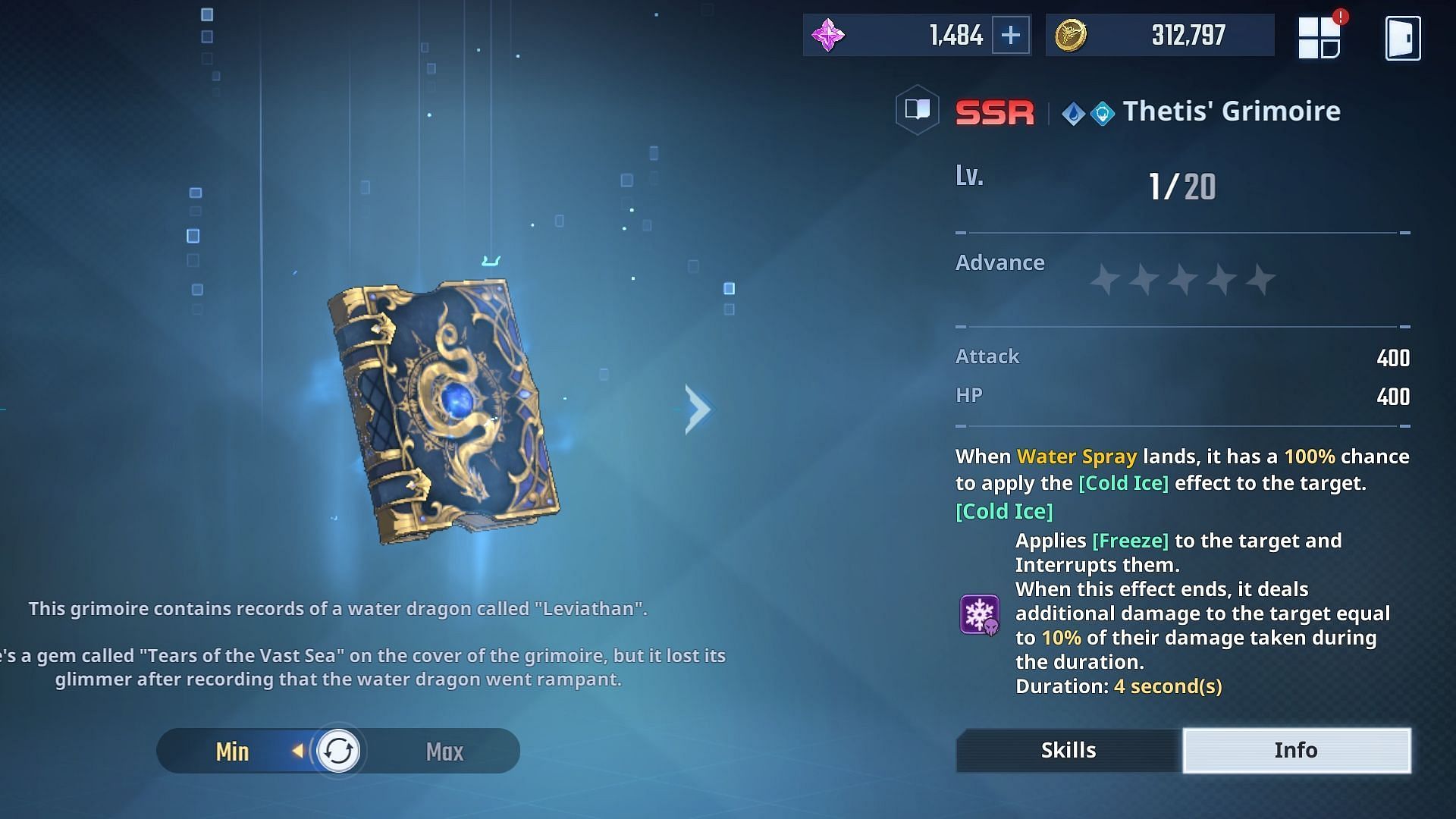 Thetis&#039; Grimoire in Solo Leveling Arise. (Image via Netmarble)