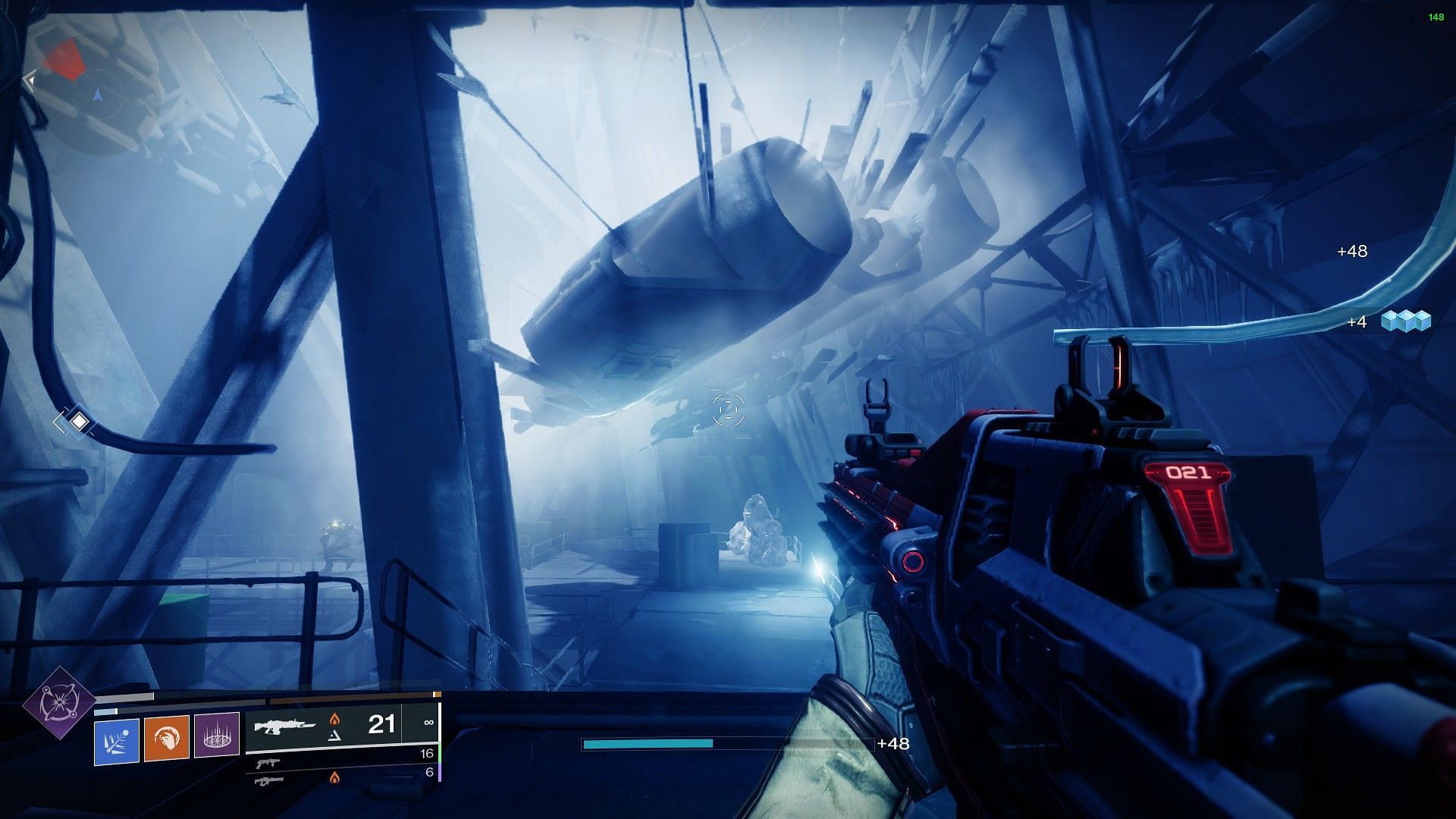 Hanging ship in Destiny 2 (Image via Bungie)