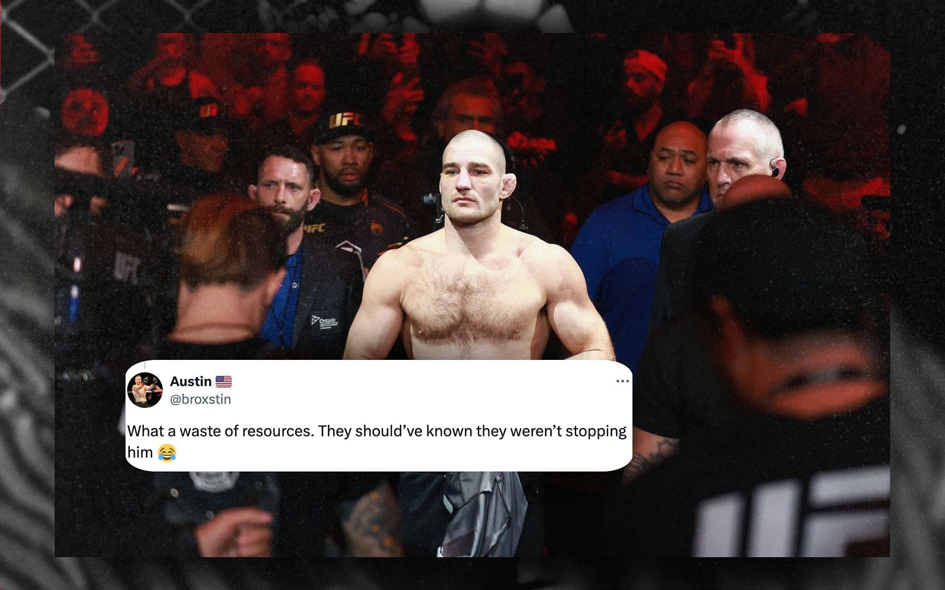 Fans react to a recent clip invloving the Sean Strickland ahead of UFC 293 fight. [Image courtesy: Getty Images]