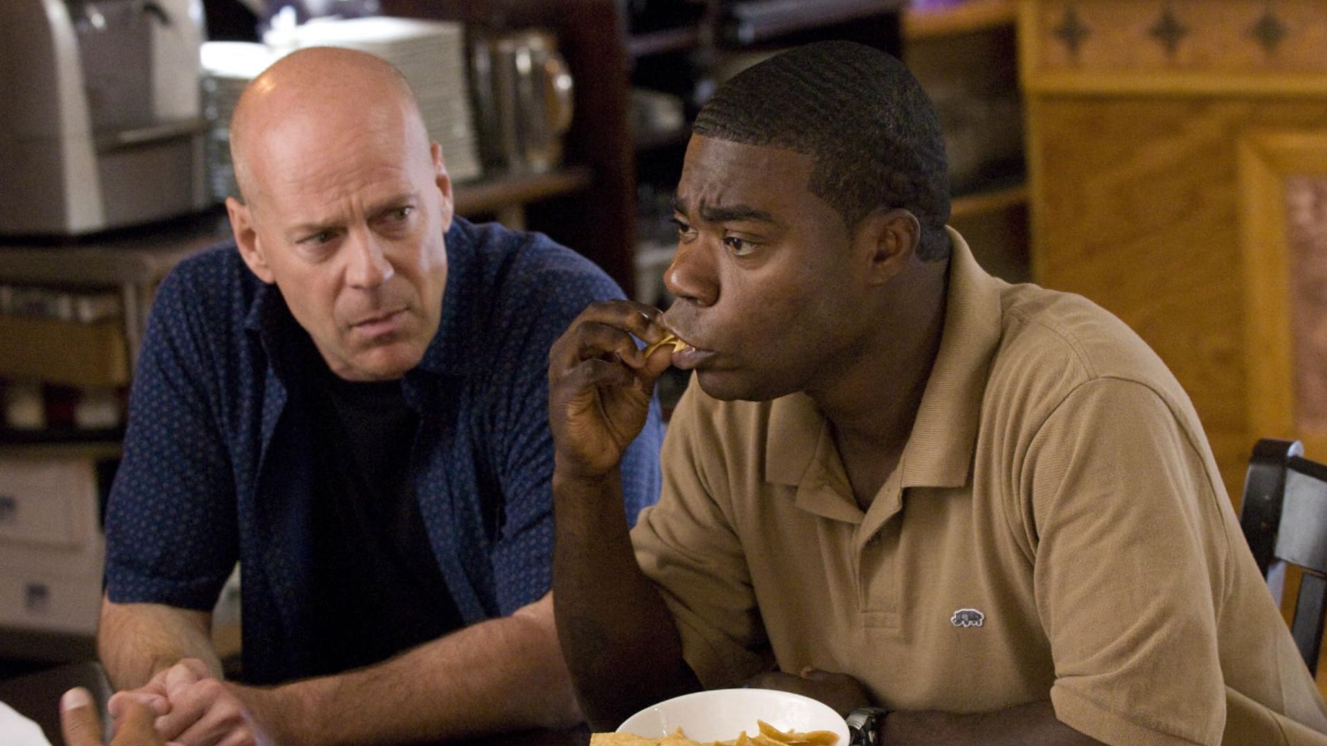 Bruce Willis and Tracy Morgan have great chemistry in this buddy cop movie (Image via Warner Bros. Entertainment, Inc)