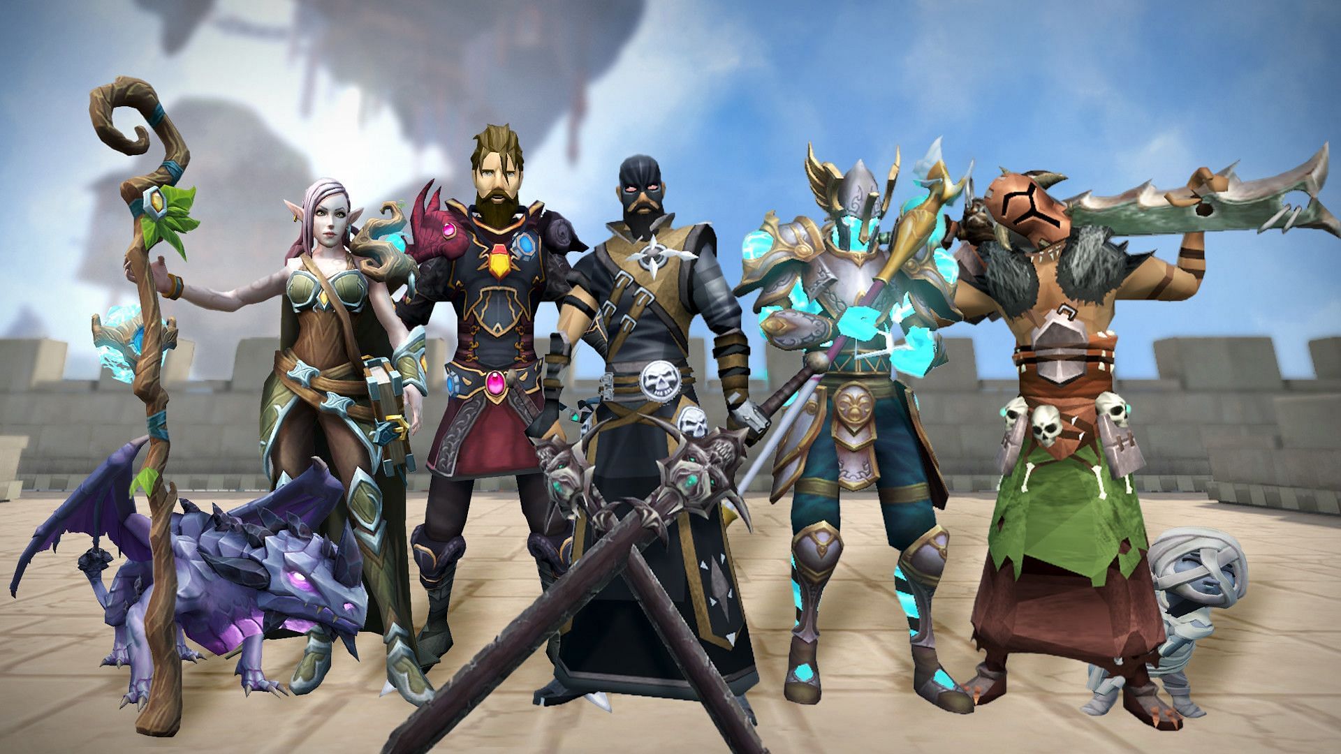 Various characters from Runescape (Image via Jagex)