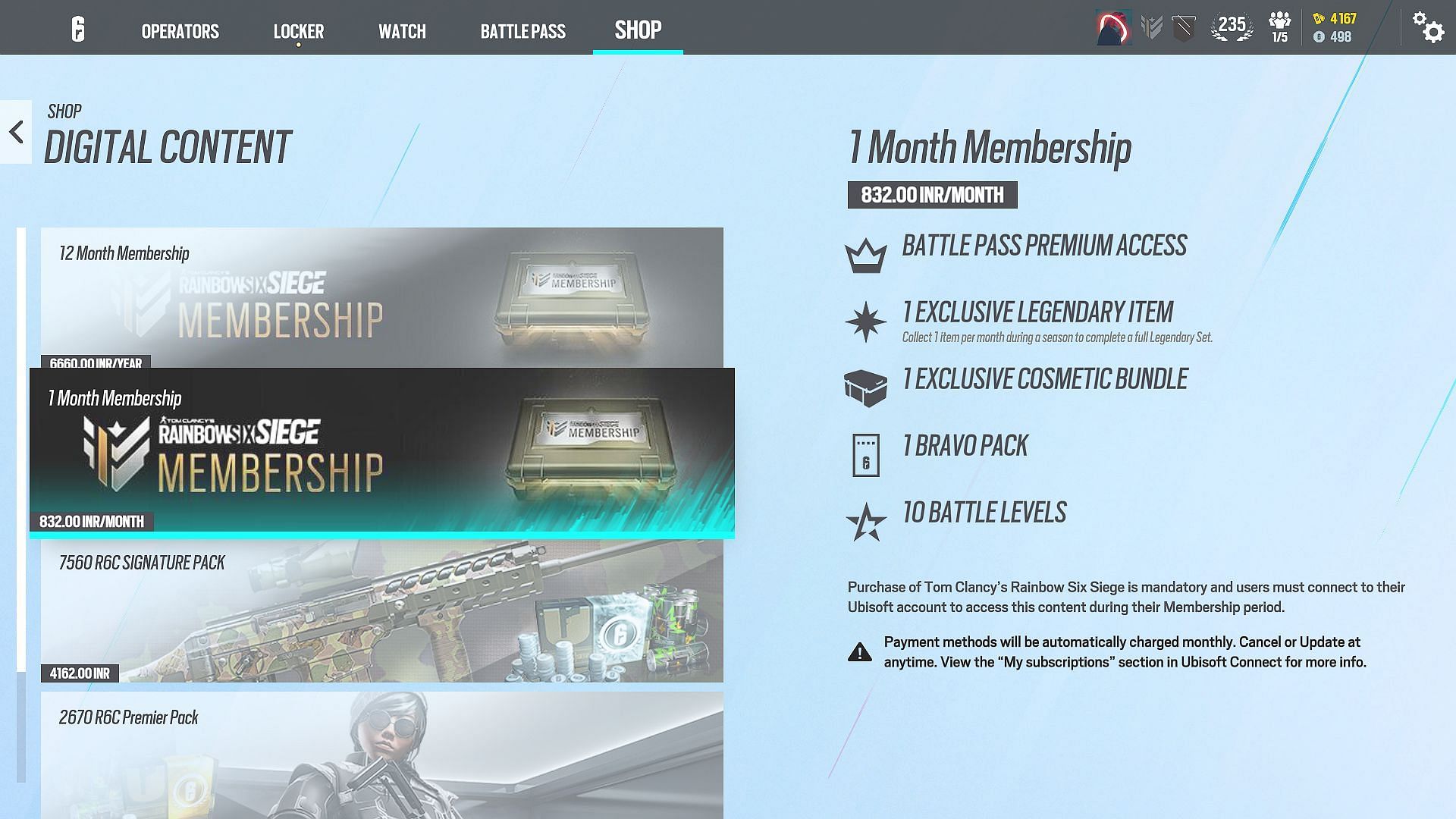 The new Membership system replaces the Year pass in Y9S2. (Image via Ubisoft)