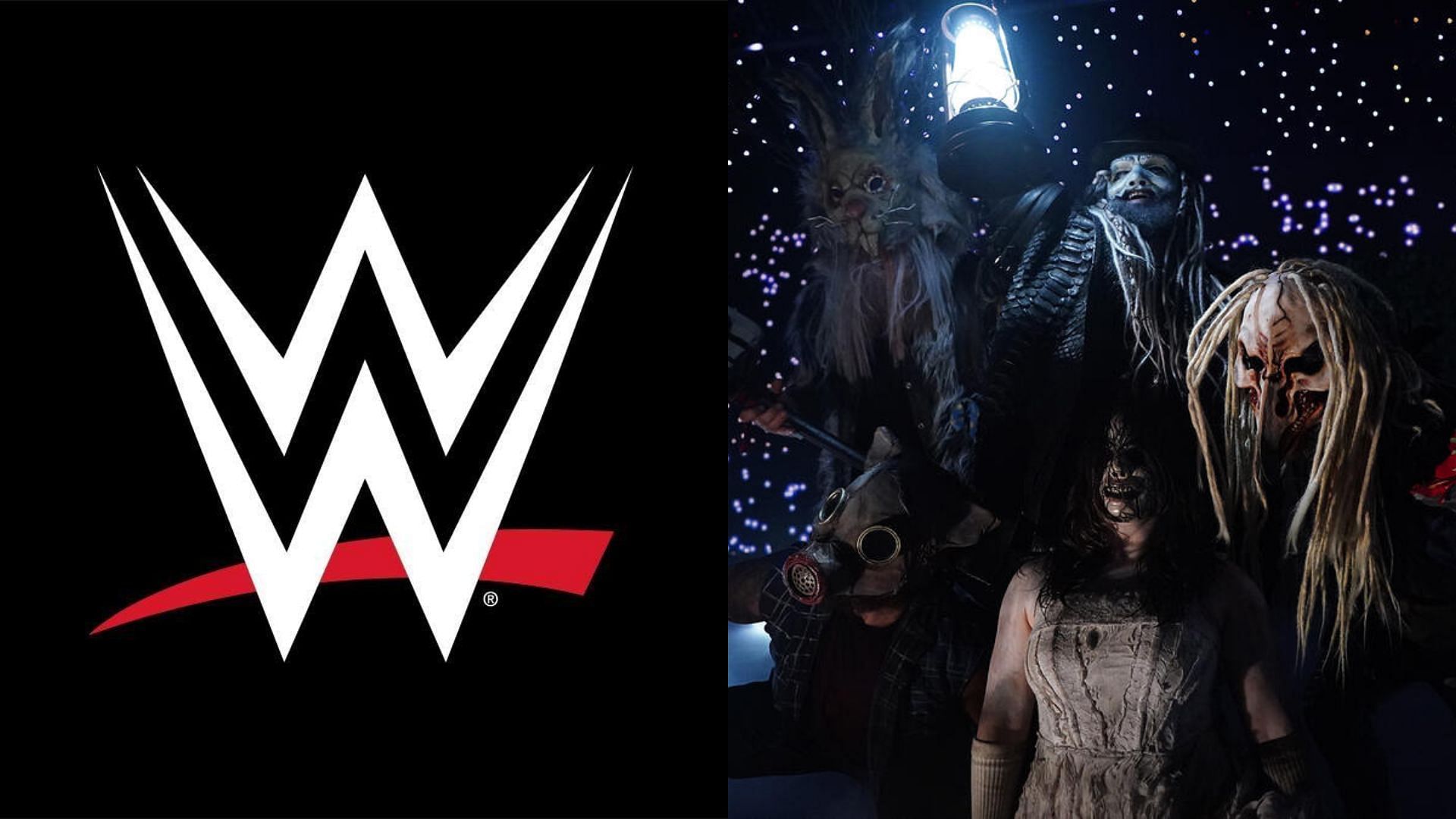 WWE logo (left) and Wyatt Sicks (right)
