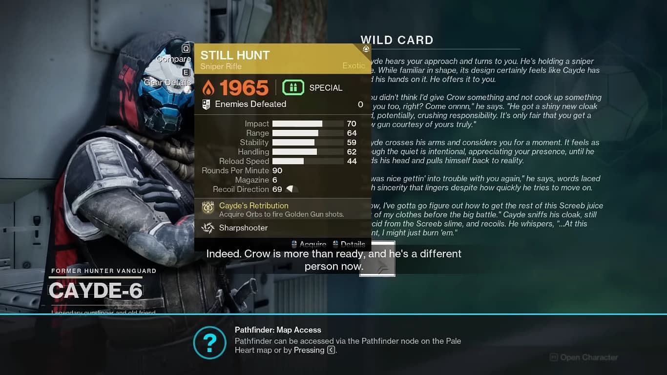 Still Hunt is the quest reward for clearing Wild Card (Image via Bungie)