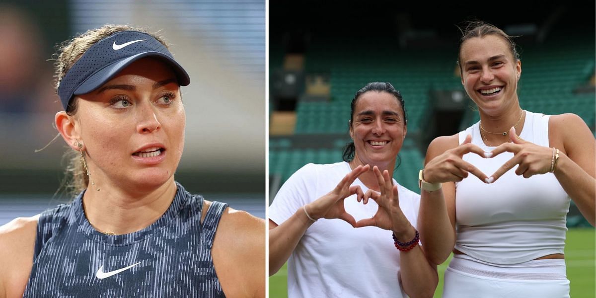 Paula Badosa (L) Aryna Sabalenka and Ons Jabeur (R) (Source: GETTY (L), X @Wimbledon (R))