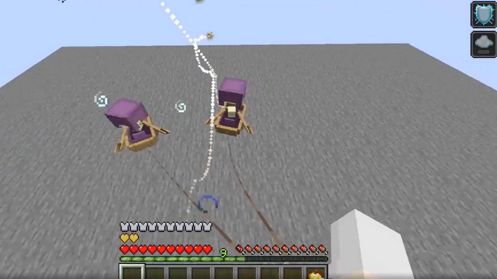 A bizarre way to fly using shulkers (Image via Reddit/ZathegamE)