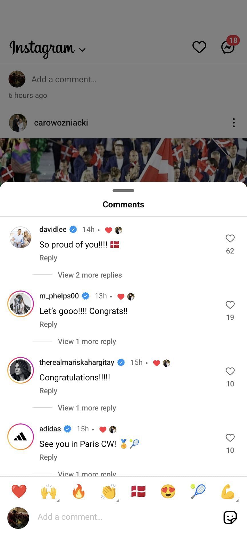 David Lee is proud of his wife Caroline Wozniacki