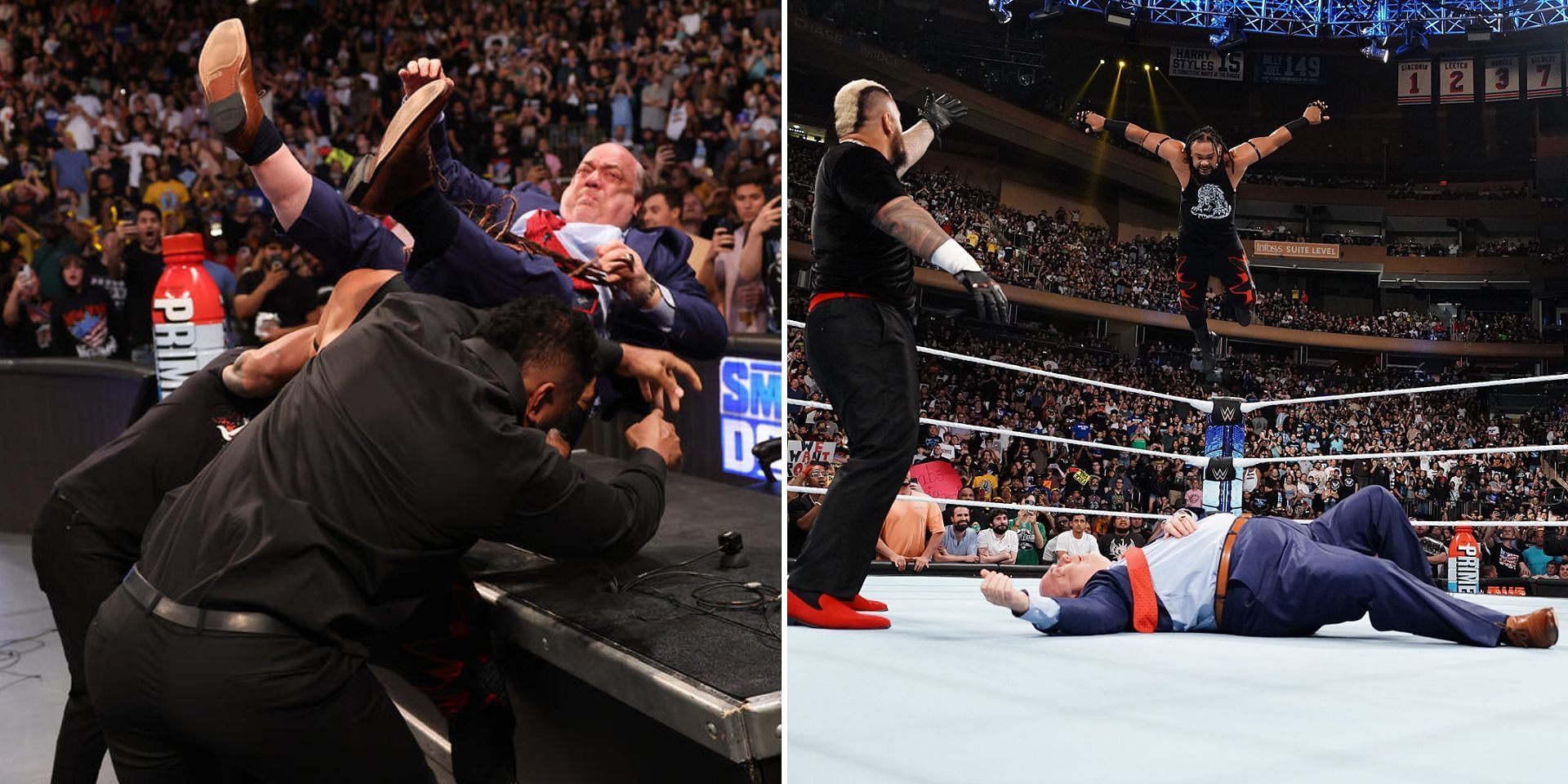 Paul Heyman was attacked on SmackDown (Images via WWE.com)