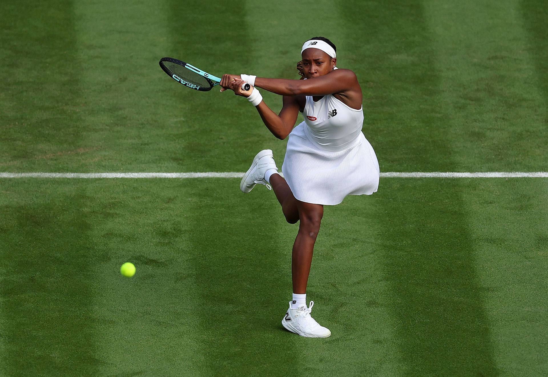 Coco Gauff in action at the Wimbledon 2023