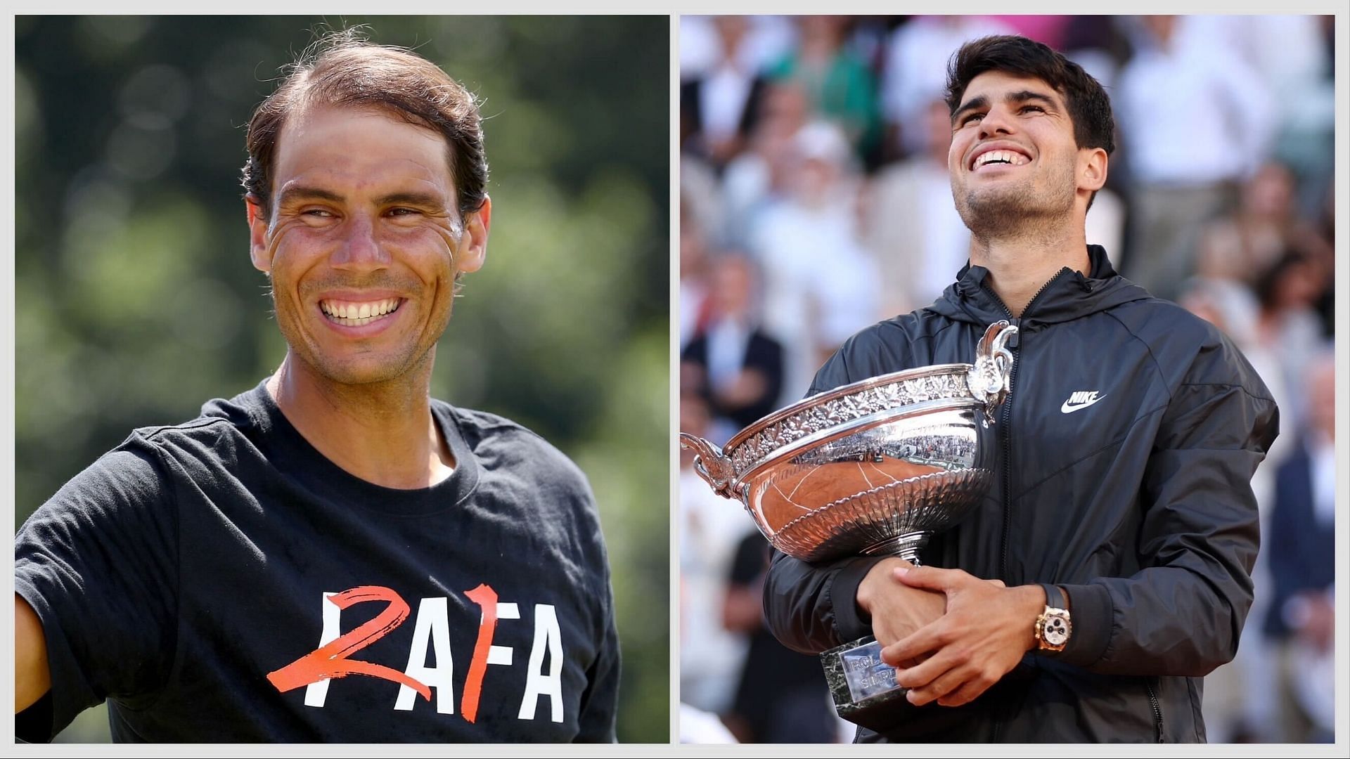 Rafael Nadal(left) and Carlos Alcaraz(right)