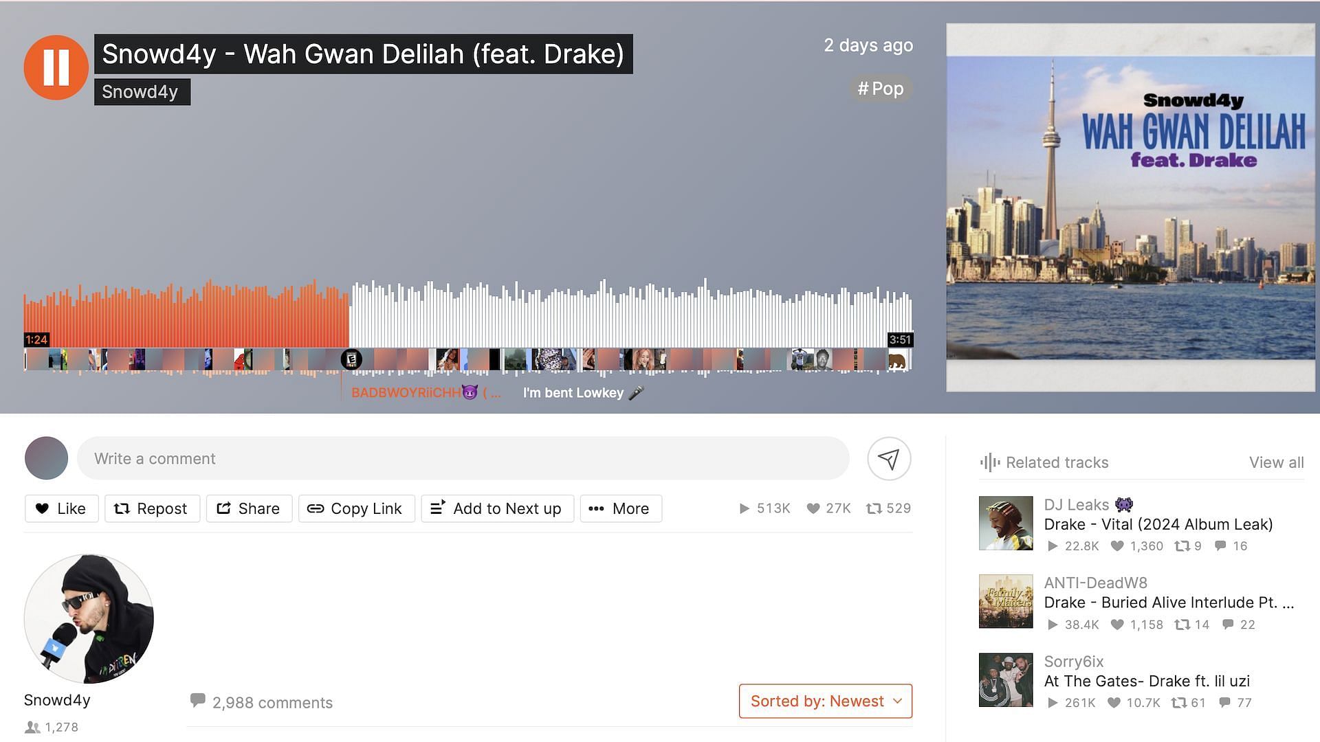 A Breakdown Of Snowd4y And Drake's Latest Release 'Wah Gwan Delilah'