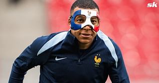 "French ninja turtle", "Perfect for the Incoming hat trick" - Fans react as Kylian Mbappe flaunts new mask in France training