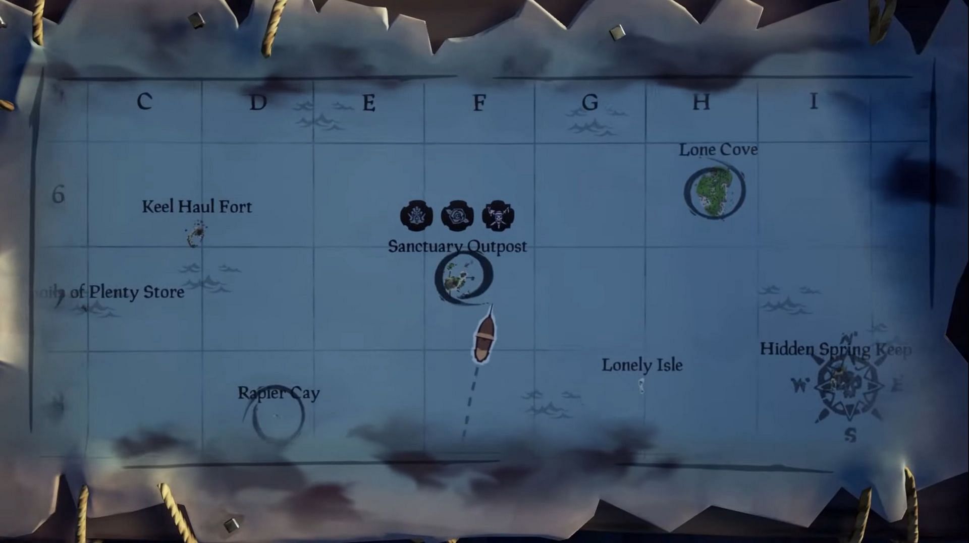 Sanctuary Outpost in Sea of Thieves (Image via Rare)