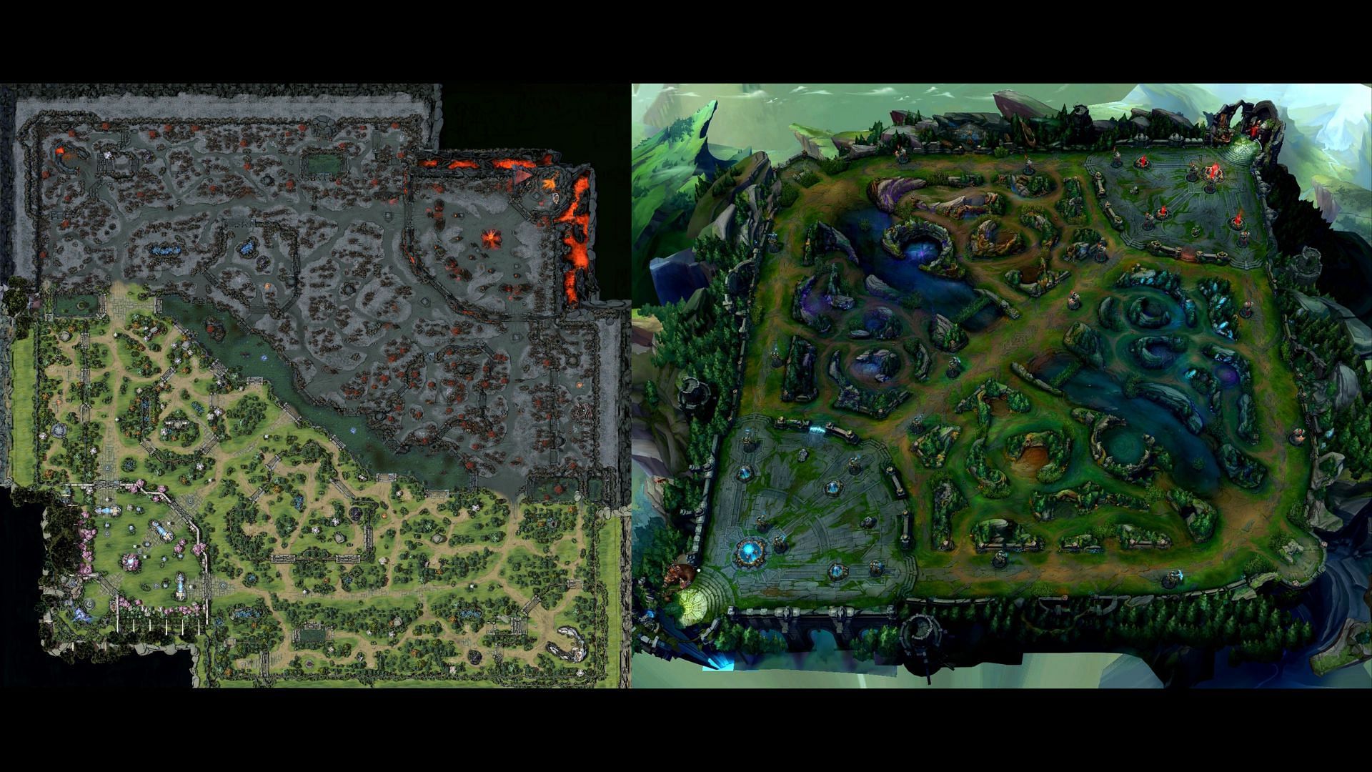 Maps in both games (Image via Valve and Riot Games)