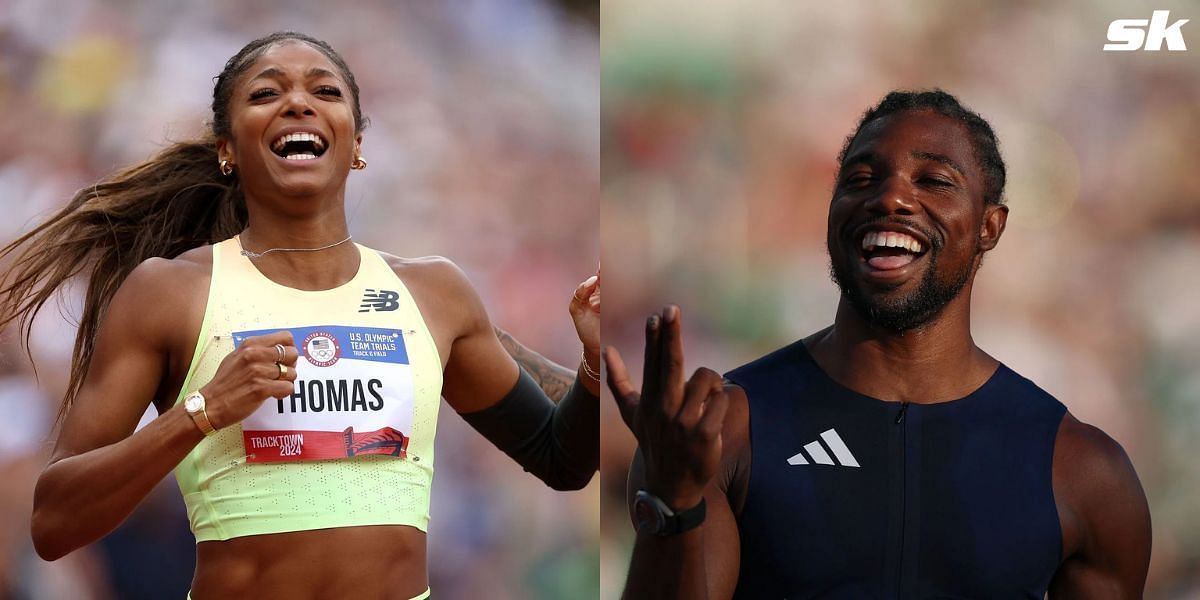 Gabby Thomas and Noah Lyles are all set to compete in the 200m at the 2024 Paris Olympics (Photos by Getty Images)